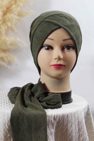 Turban croisé daim