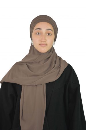 Hijab tout mousseline bonnet intégré multi plis