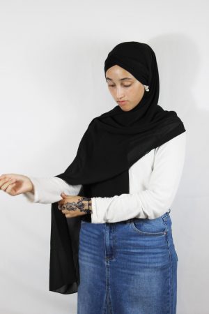 Hijab tout jersey bonnet intégré croisé