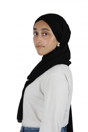 Hijab tout jersey bonnet intégré croisé